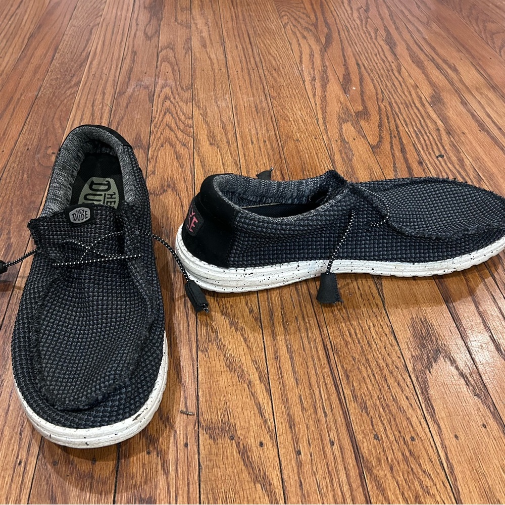 Hey Dude Black and White Casual Slip-On Shoes - Picture 5 of 8
